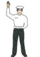 بلند کردن دست به طور عمودی توسط پلیس